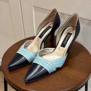 Elegant Black and Blue Heels by Lancaster